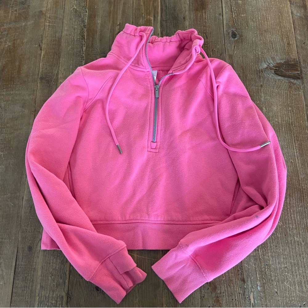 All in Motion Sweater Quarter Zip Pink Women's Pullover Summer Sweatshirt Small
